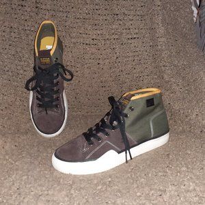 G-STAR RAW-Rackam Roofer-Fabric/Suede Hi-Top Sneakers-Colorblock-Sz 12-Near Mint